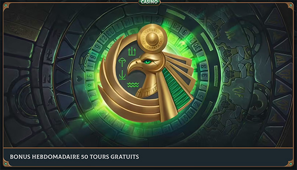 bonus hebdomadaire 50 tours gratuits talismania