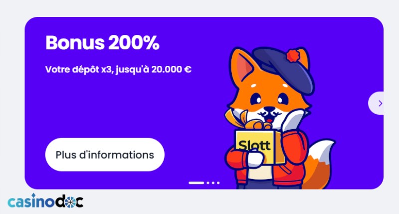 bonus bienvenue slott casino