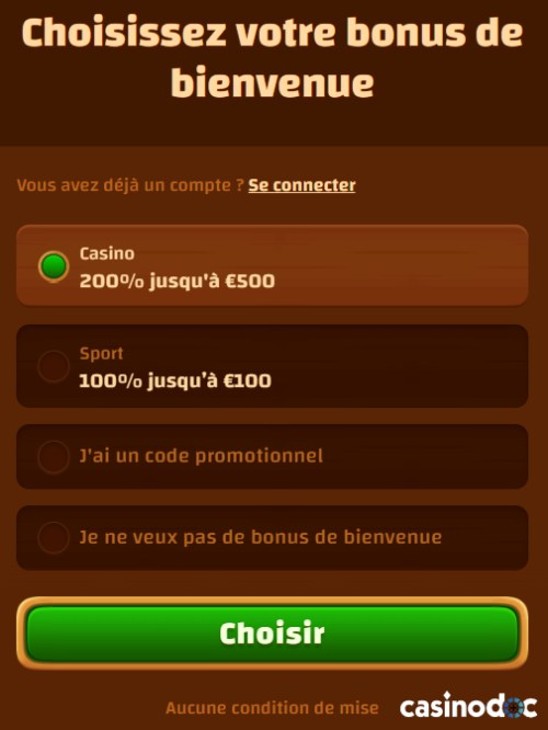 inscription etape 2 tiki casino