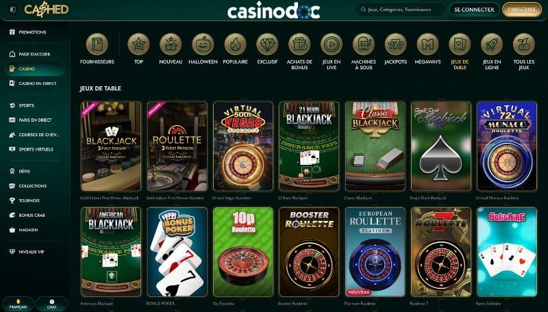 jeux de table cashed casino