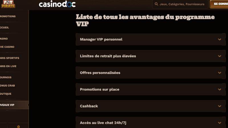 programme vip fatpirate casino