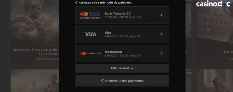 retirer sur legiano casino