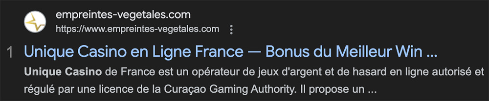 faux site unique casino