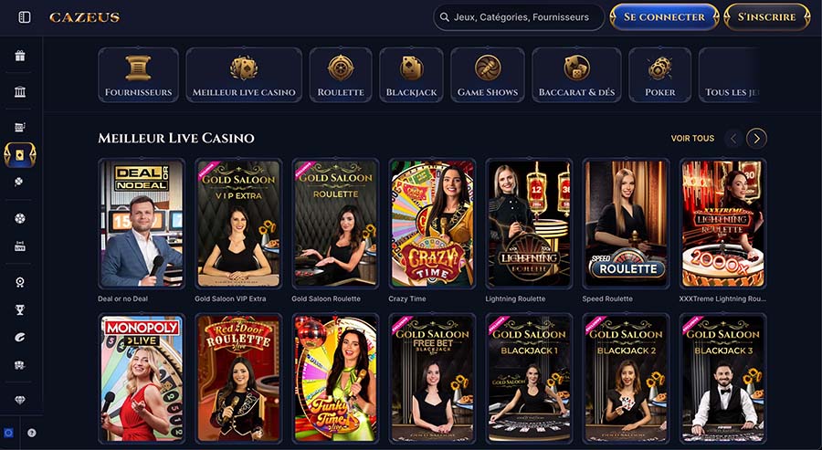jeux live cazeus