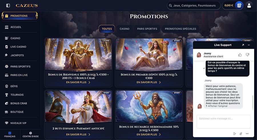 service client cazeus