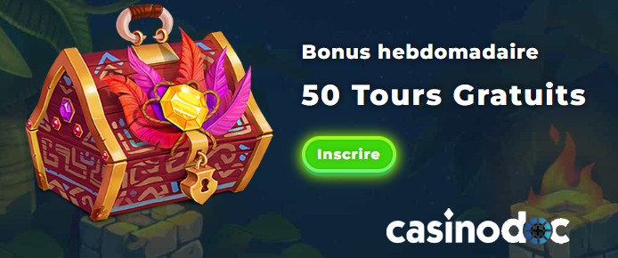 Bonus hebdomadaire - 50 Tours gratuits sur Wazamba Casino