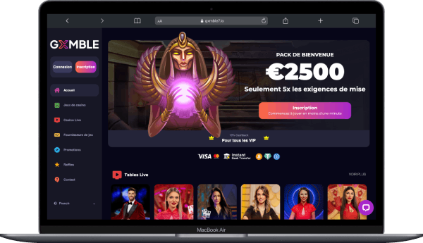 Gxmble Casino sur Ordinateur