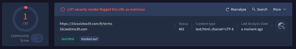 Test de sécurité Coolzino Casino