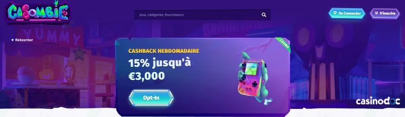 cashback hebdomadaire casombie