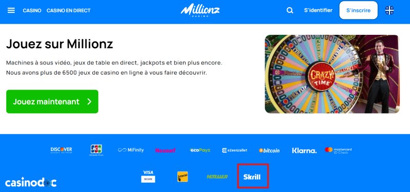 millionz casino skrill