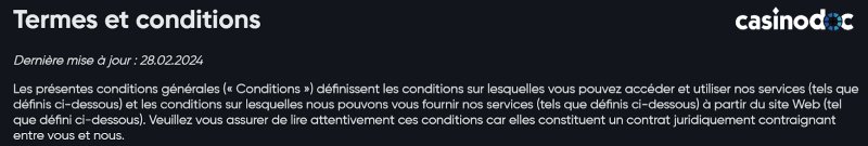 conditions casino sans 3ds