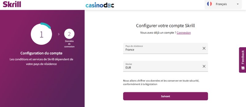 configuration du compte skrill