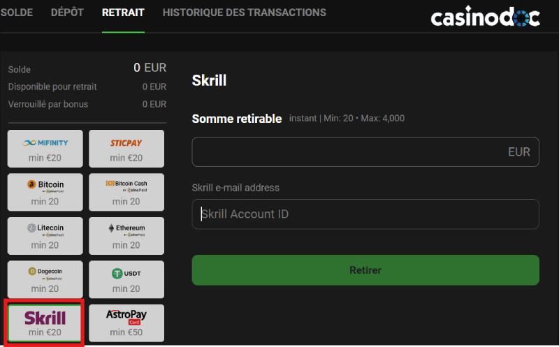 retrait avec skrill