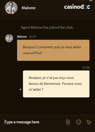 service client casino goldspin