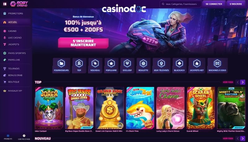 accueil roby casino