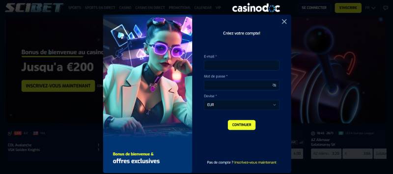 inscription étape 2 scibet