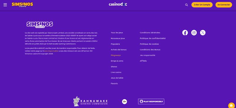 licence simsinos nouveau casino