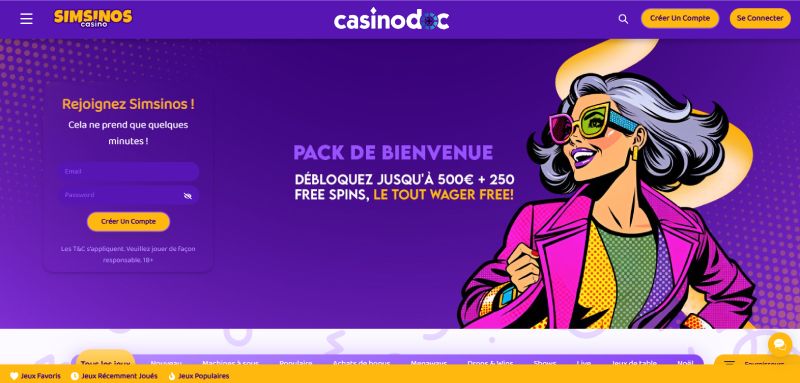 Simsinos Casino : Meilleur nouveau casino sans wager