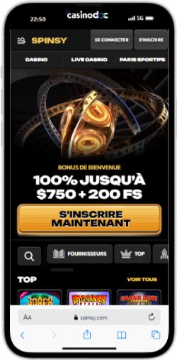 interface mobile IOS Spinsy