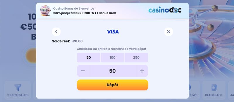 méthode de dépôt casinolab