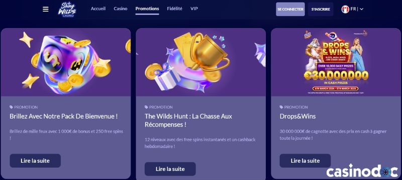 promotions shiny wilds casino