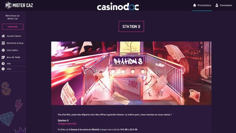 bonus station 3 mister caz casino