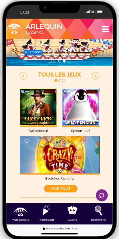 Arlequin Casino sur IoS