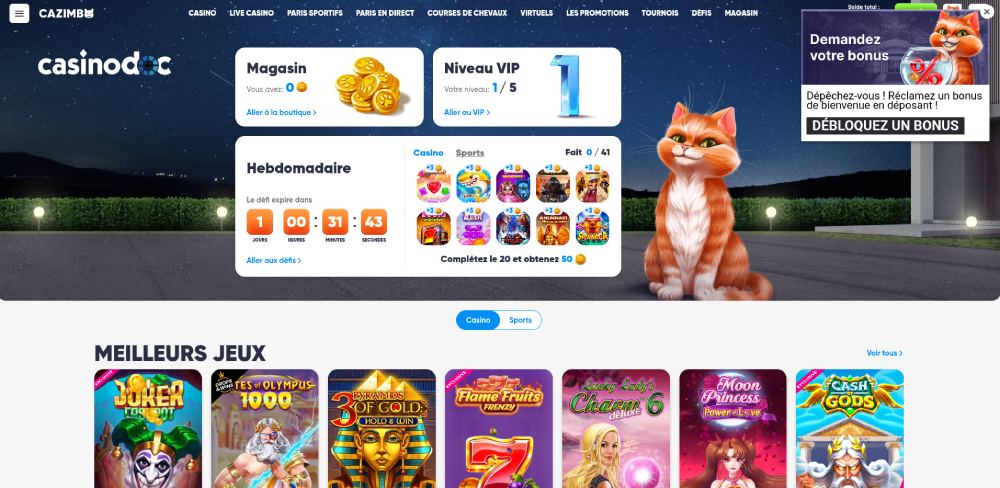 Autres promotions sur Cazimbo Casino