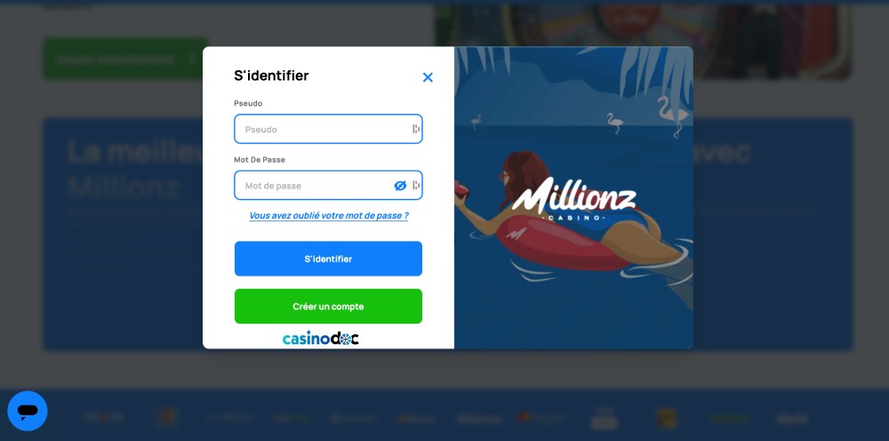 Connexion Millionz Casino