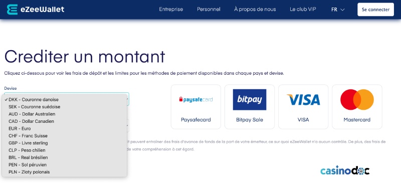 Devises eZeewallet