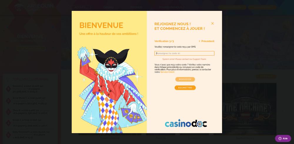Inscription Arlequin 4