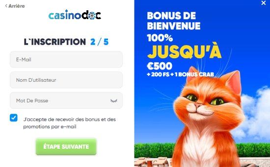 Inscription Casino Cazimbo 3