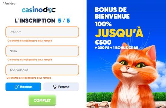 Inscription Casino Cazimbo 5