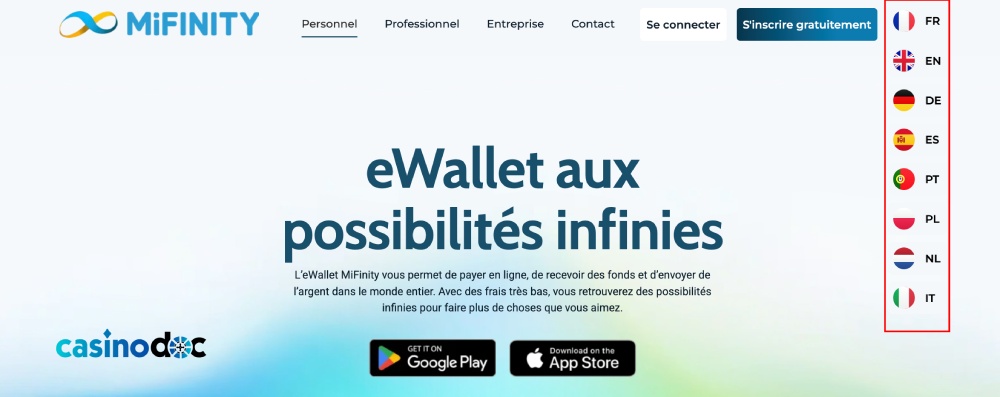 Mifinity dans plusieurs pays