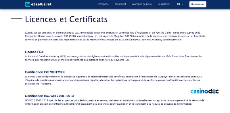 Sécurité sur eZeeWallet