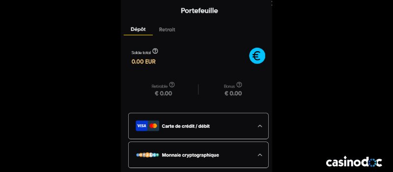 Faire un dépôt sur Golden Panda