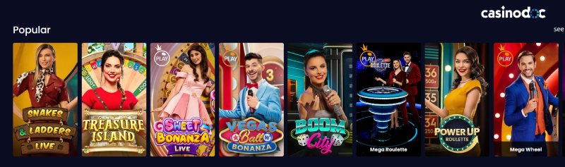Live Casino sur le casino PampaGo