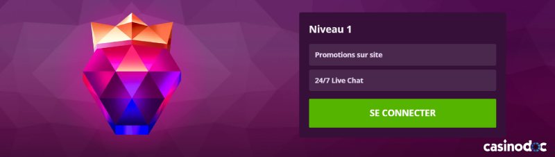 Le niveau 1 du programme VIP sur Malina Casino