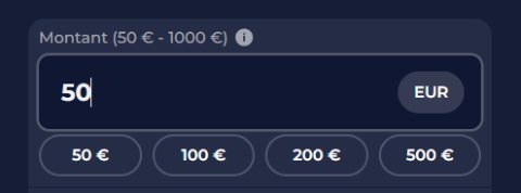 Montant à retirer sur Nine Casino