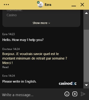 Chat avec le support Joka Casino