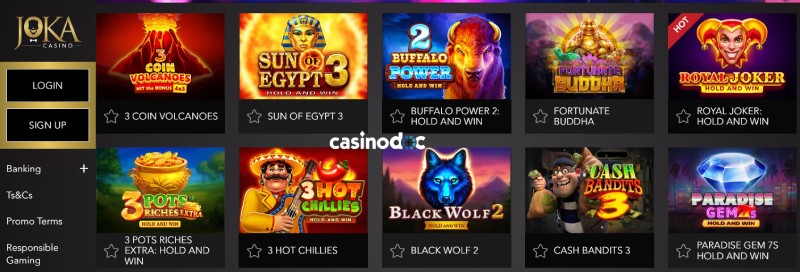 Les machines à sous sur Joka Casino