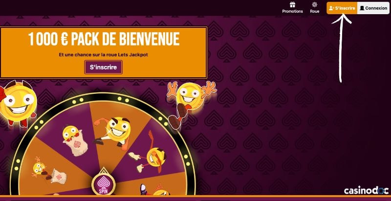 inscription lets jackpot étape 1