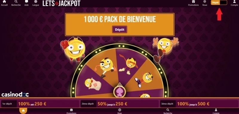 inscription lets jackpot étape 4