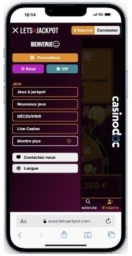 interface mobile lets jackpot