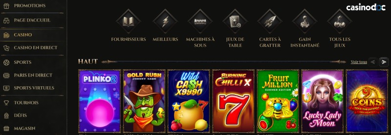 Les jeux de casino sur Kyngs
