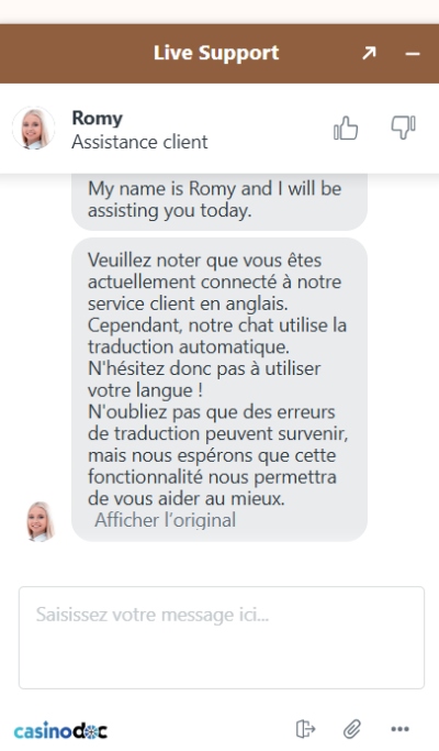 Echange avec le service client BetHall