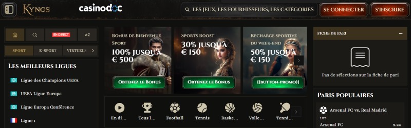 Les paris sportifs sur Kyngs