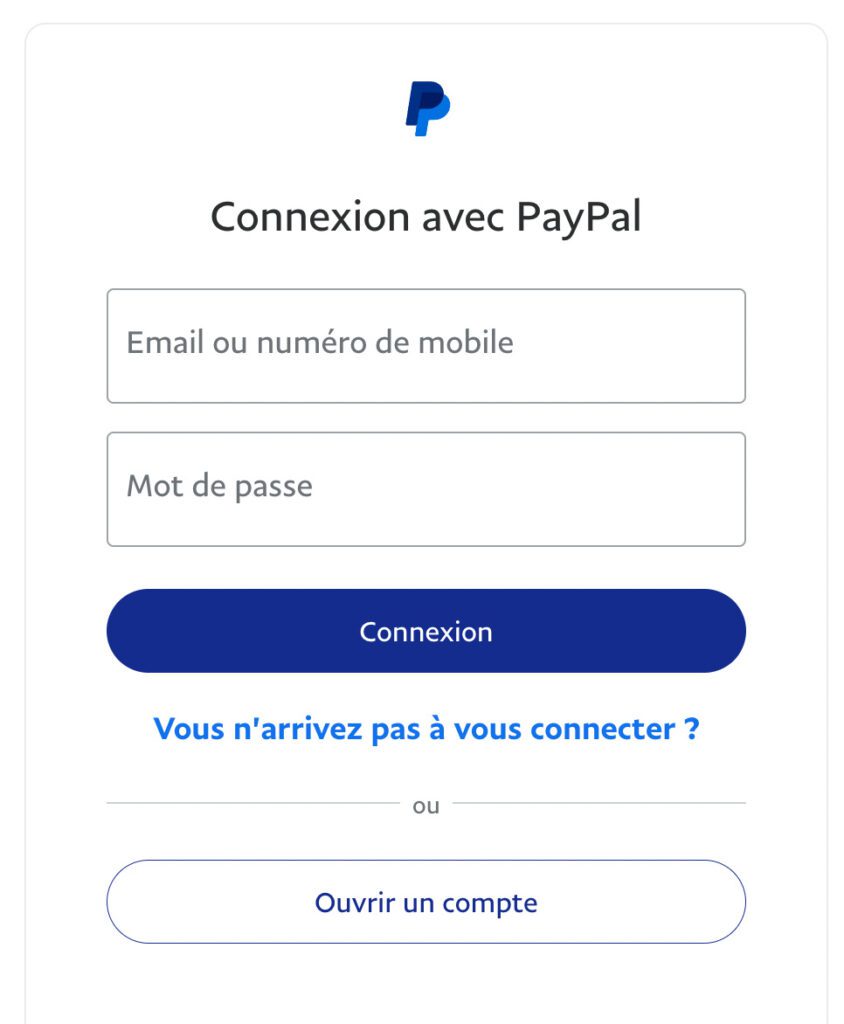 Dépôt direct avec paypal