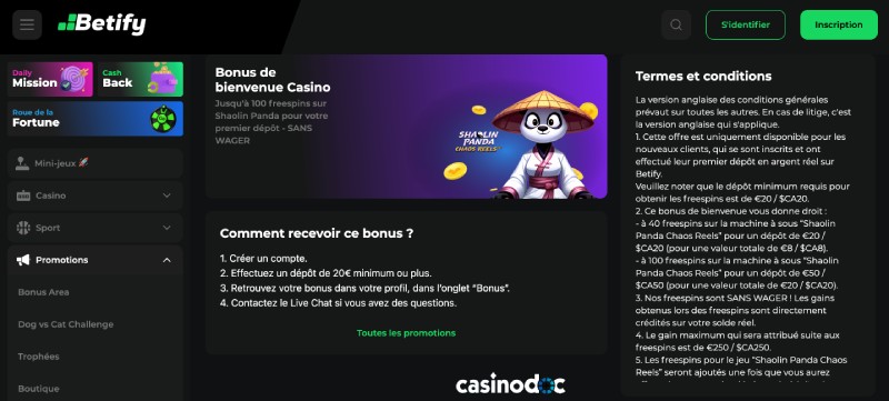 Bonus Free Spins Betify Casino