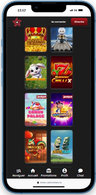 Casinostars sur Mobile